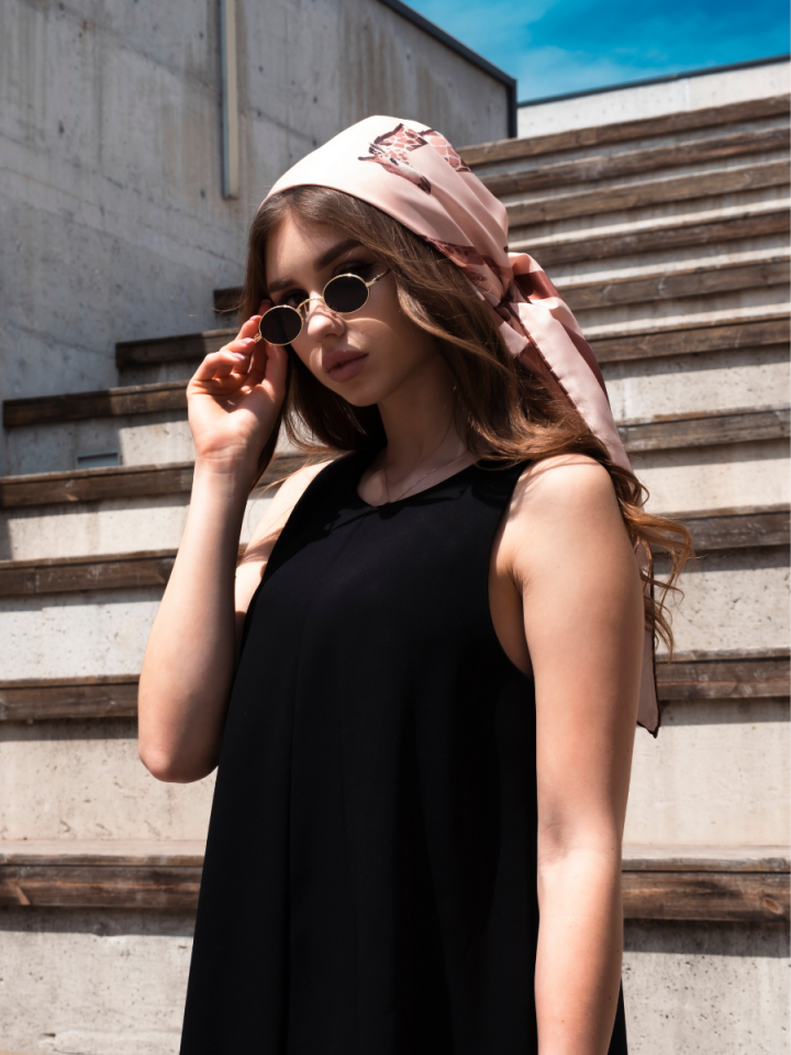 Giraffe Zürafa Desen Twill Eşarp
