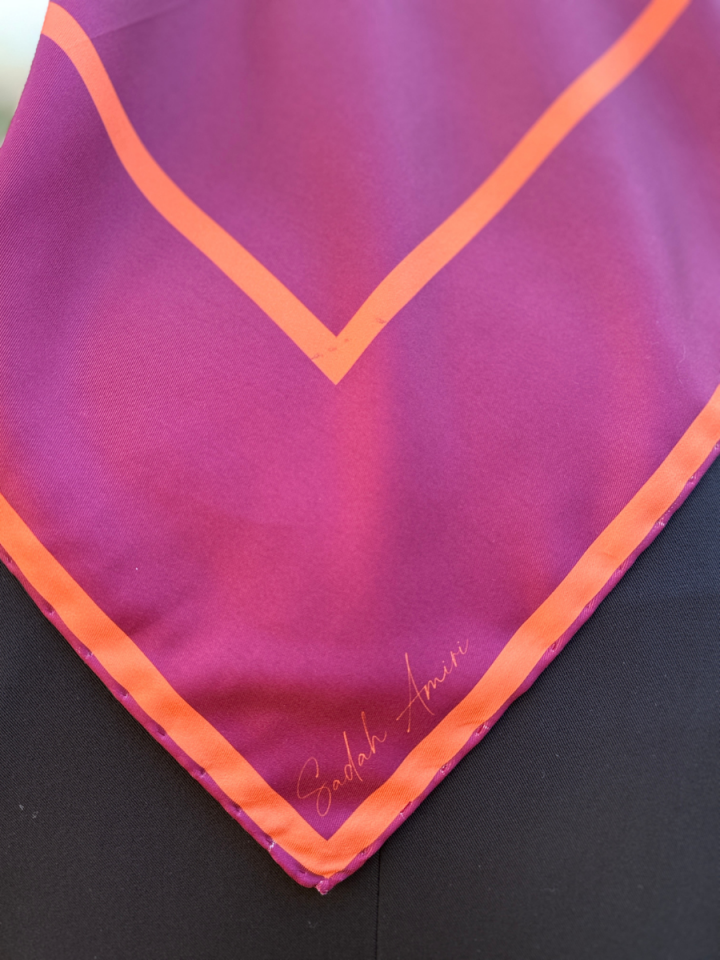 Square Bordo Kare Desen Twill Eşarp